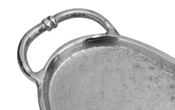 Dekor Pap Taca ozdobna patera metalowa z uchwytem srebrna 43 cm Discount
