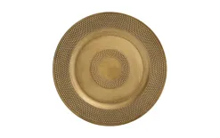 Art-Pol Talerz dekoracyjny plastikowy 33 cm złoty kulki AP162795 Best