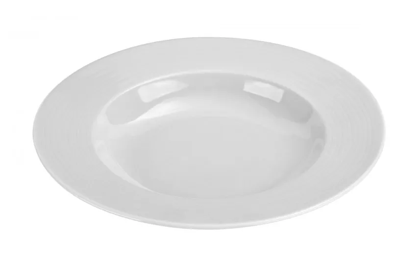 Karolina Talerz głęboki 23 cm prążki Stock biały New