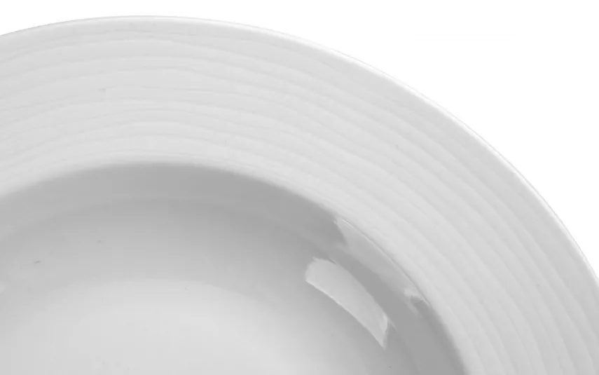 Karolina Talerz głęboki 23 cm prążki Stock biały New