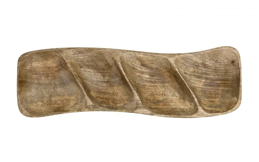 Orion Talerz na przekąski dzielony 35x11 cm drewno mango Outlet