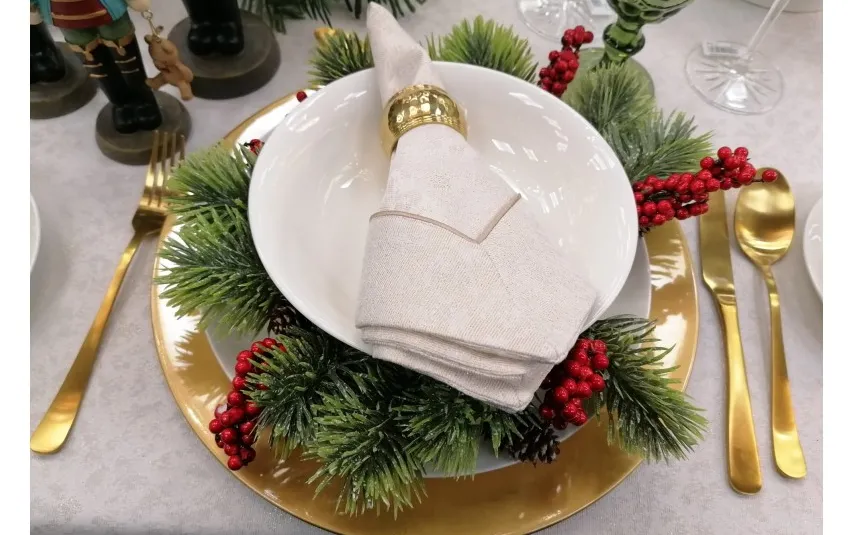 Inna Talerz plastikowy ozdobny 33 cm Gold Sale