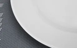 Karolina Talerz płytki 26 cm obiadowy prążki Stock biały Outlet