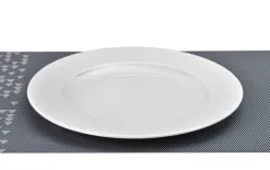 Karolina Talerz płytki 26 cm obiadowy prążki Stock biały Outlet