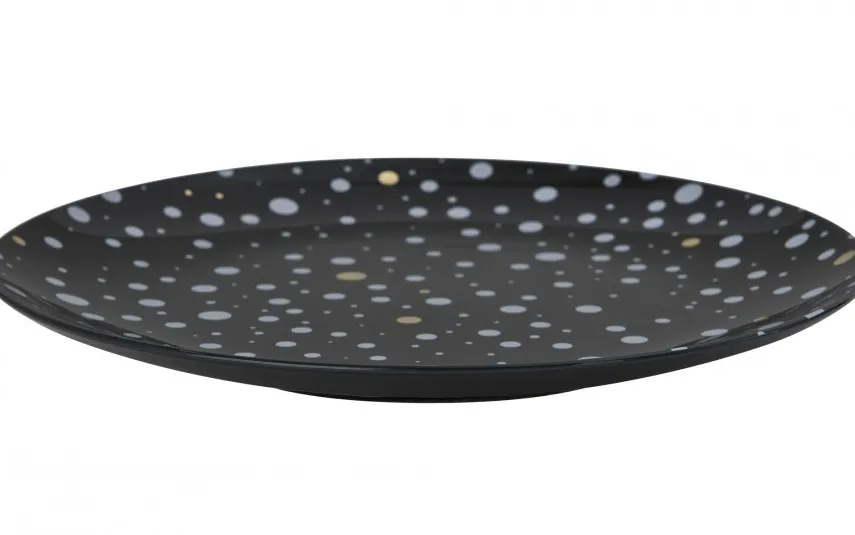 Karolina Talerz płytki obiadowy Black Galaxy 28 cm Fashion