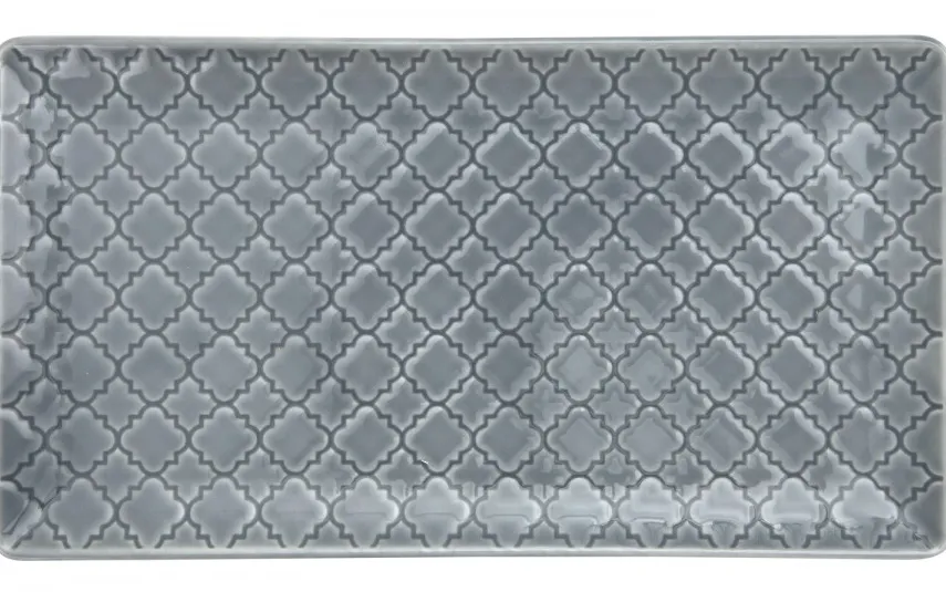 Lubiana Talerz płytki prostokątny 24x13cm Marrakesz szaro-niebieski K9 Best