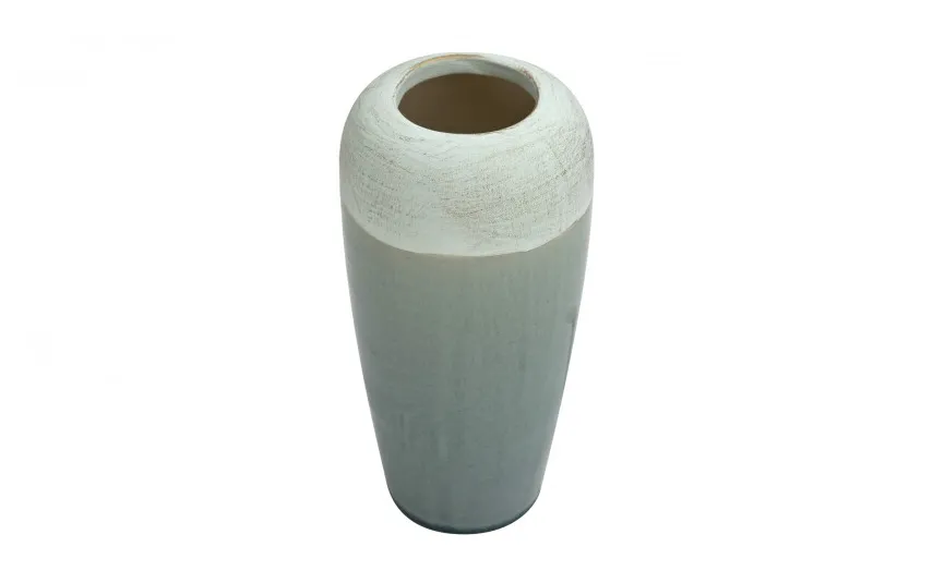 Art-Pol Wazon ceramiczny 25 cm biało-niebieski AP141812 Outlet