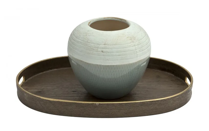 Art-Pol Wazon ceramiczny 16 cm biało-niebieski AP141814 Online