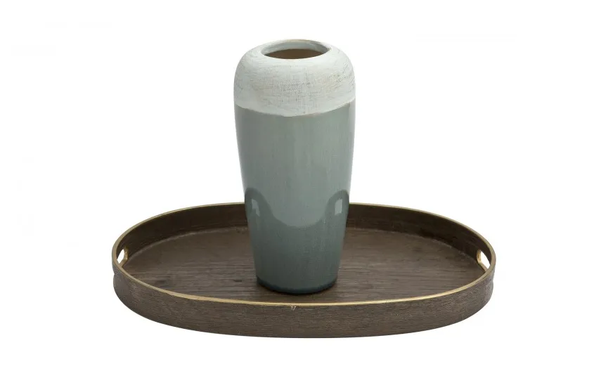 Art-Pol Wazon ceramiczny 25 cm biało-niebieski AP141812 Outlet
