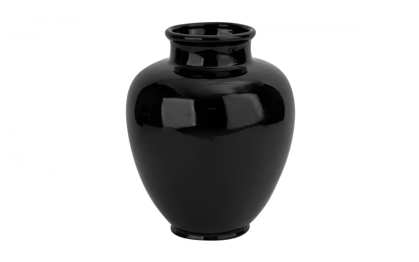 Ewax Wazon ceramiczny 26,5 cm czarny niski 8872 Hot