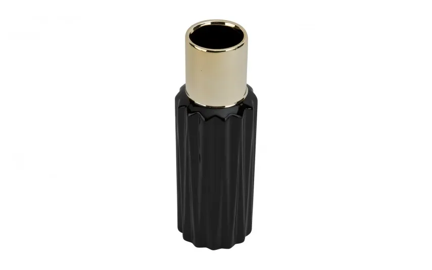 Ewax Wazon ceramiczny 22,5 cm czarno-złoty 2816 Fashion