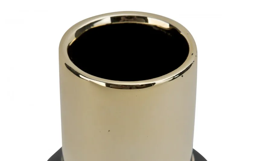 Ewax Wazon ceramiczny 22,5 cm czarno-złoty 2816 Fashion