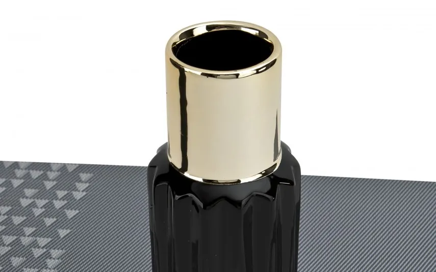 Ewax Wazon ceramiczny 22,5 cm czarno-złoty 2816 Fashion