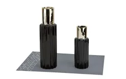 Ewax Wazon ceramiczny 22,5 cm czarno-złoty 2816 Fashion