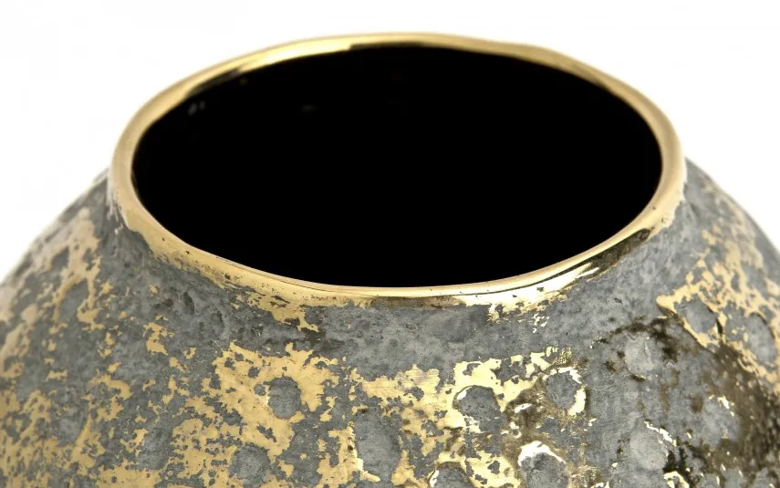 Dekor Pap Wazon ceramiczny 31,5 cm szaro-złoty TY0413 Hot