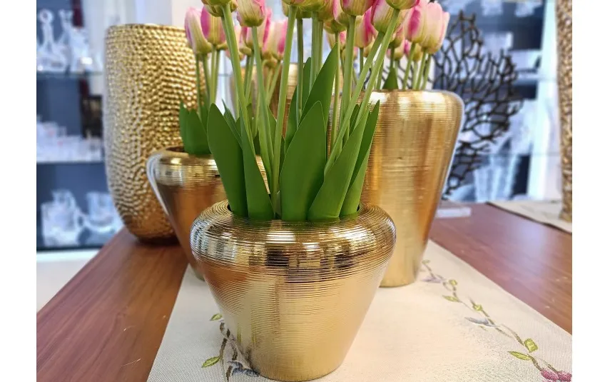 Armir Home Decorations Wazon ceramiczny 34 cm w kolorze złota 441565 Discount