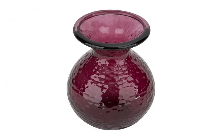 San Miguel Wazon szklany 18,5 cm bordowy 4829 Paradise recykling Fashion