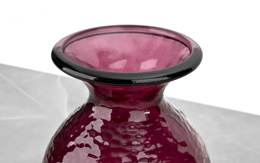 San Miguel Wazon szklany 24,5 cm bordowy 4828 Paradise recykling Online