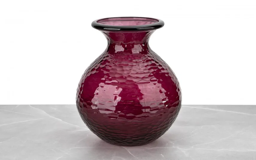 San Miguel Wazon szklany 33 cm bordowy Paradise recykling New