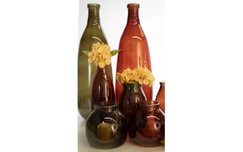 San Miguel Wazon szklany 23 cm brązowy recykling Online