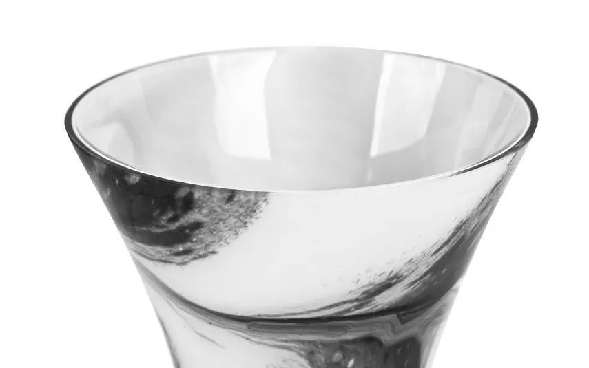 Sigma Glass Wazon szklany 28 cm czarno-biały 2310/C275 New