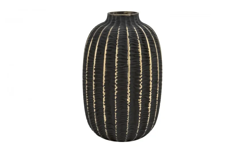 Art-Pol Wazon szklany 23 cm czarno-złoty AP172407 Best