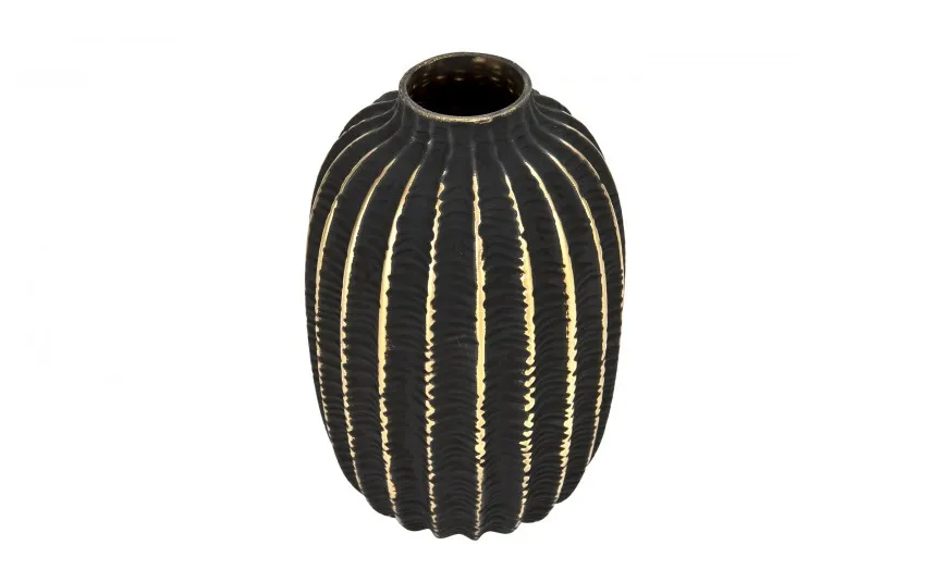 Art-Pol Wazon szklany 23 cm czarno-złoty AP172407 Best