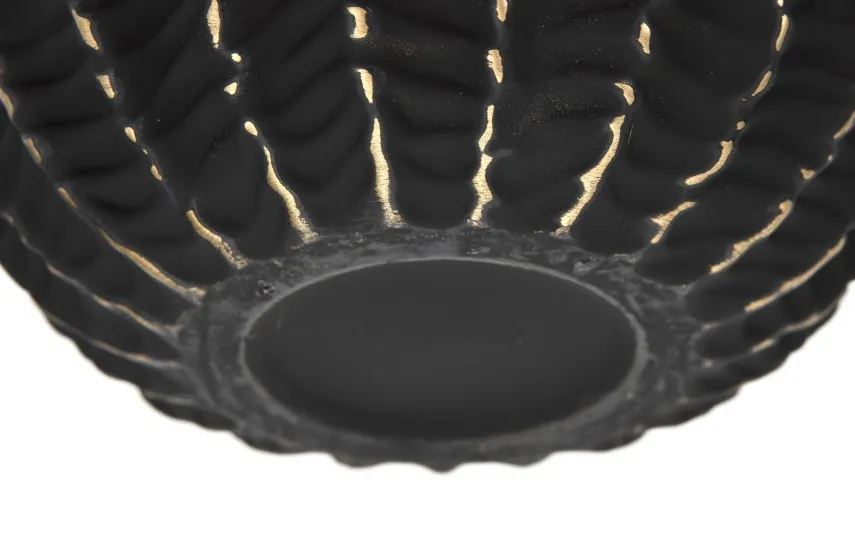 Art-Pol Wazon szklany 23 cm czarno-złoty AP172407 Best