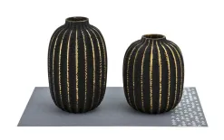 Art-Pol Wazon szklany 23 cm czarno-złoty AP172407 Best