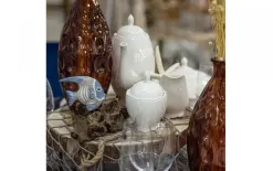 San Miguel Wazon szklany 38 cm Dune Bursztyn recykling Discount