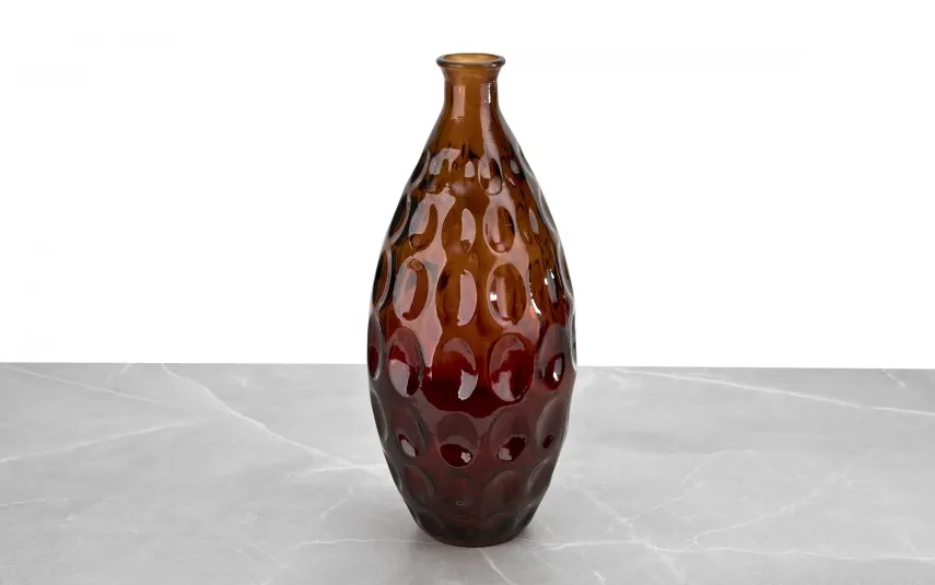 San Miguel Wazon szklany 38 cm Dune Bursztyn recykling Discount