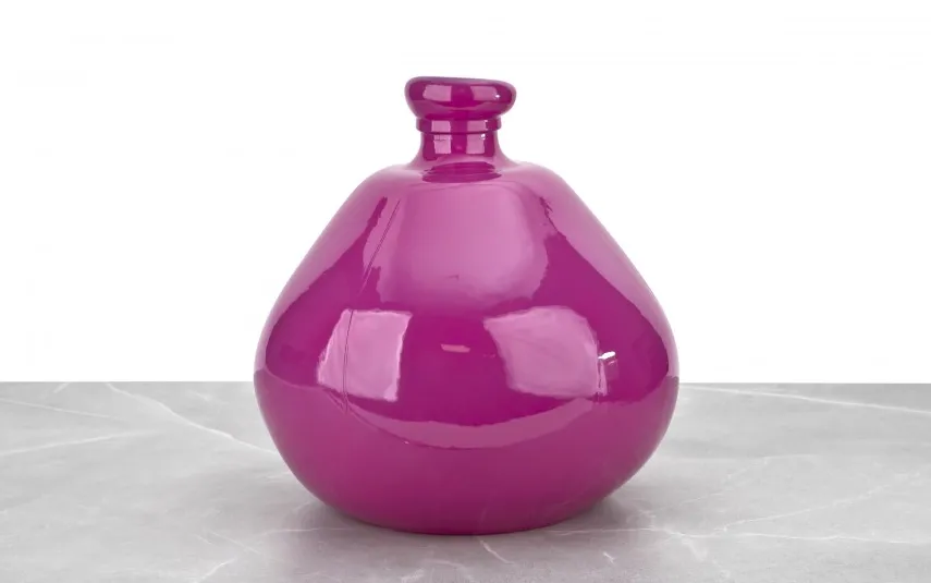 San Miguel Wazon szklany 32 cm różowy recykling Fashion