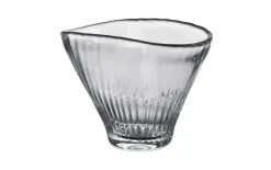 Krosno Wazon szklany 20 cm szeroki z efektem optyku Hot