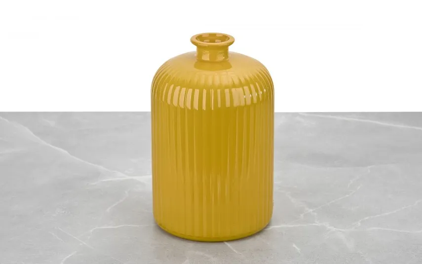 San Miguel Wazon szklany 23 cm żółty recykling Fashion