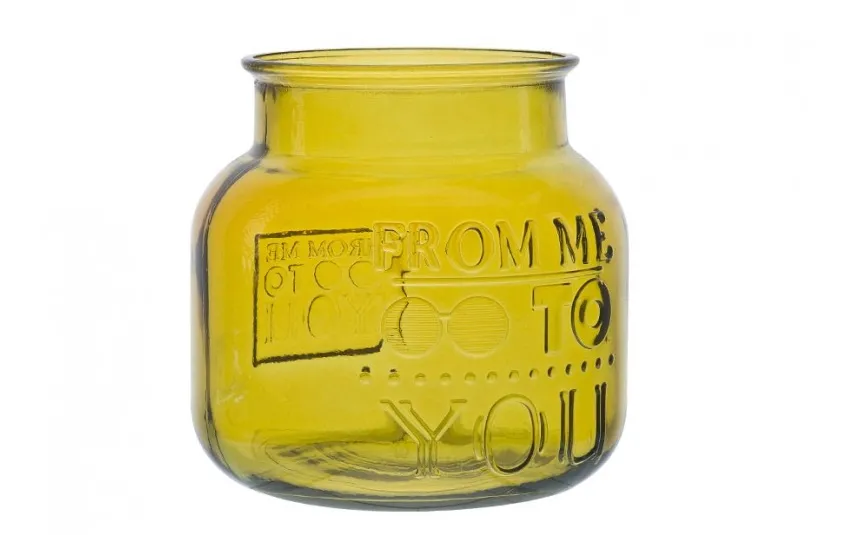 San Miguel Wazon szklany 20cm From me to you żółty recykling Discount