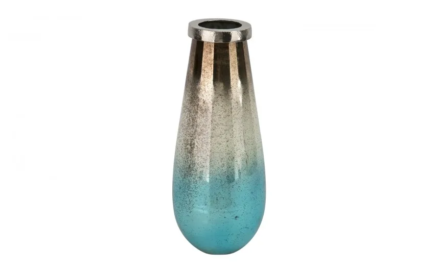 Dekor Pap Wazon szklany malowany wysoki 38,5 cm Outlet