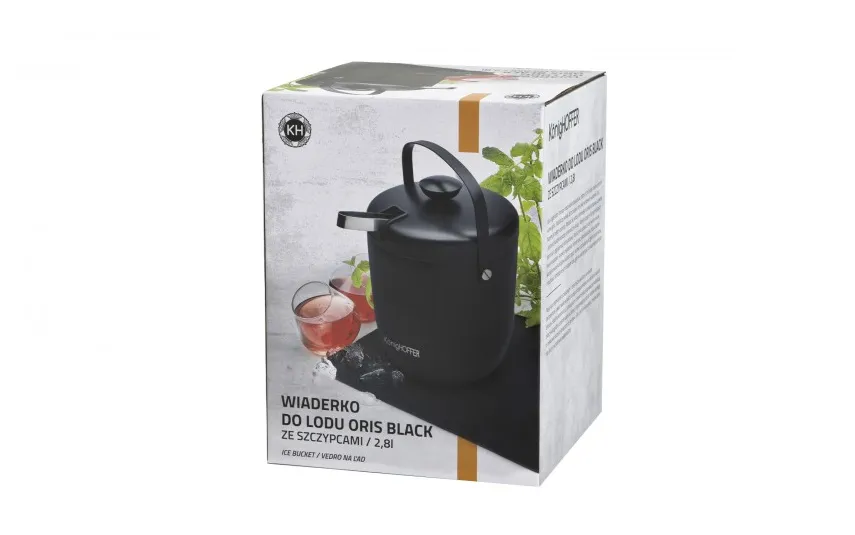 KingHoff Wiaderko do lodu ze szczypcami Oris 2,8 l czarne Sale