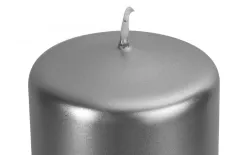 Świeca pieńkowa srebrny metalik śr. 7cm New
