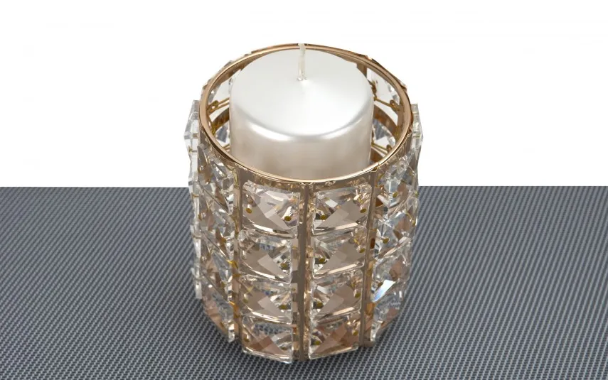 Armir Home Decorations Świecznik kryształki 12 cm złoty Best