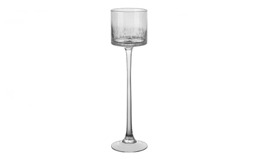 Sigma Glass Świecznik szklany efekt spękania 35 cm Krakla Hot