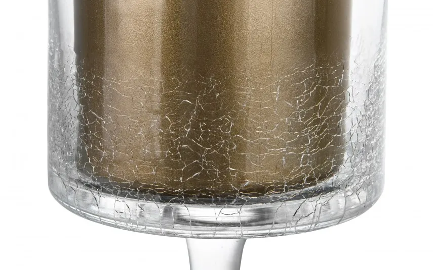 Sigma Glass Świecznik szklany efekt spękania 30 cm Krakla Online