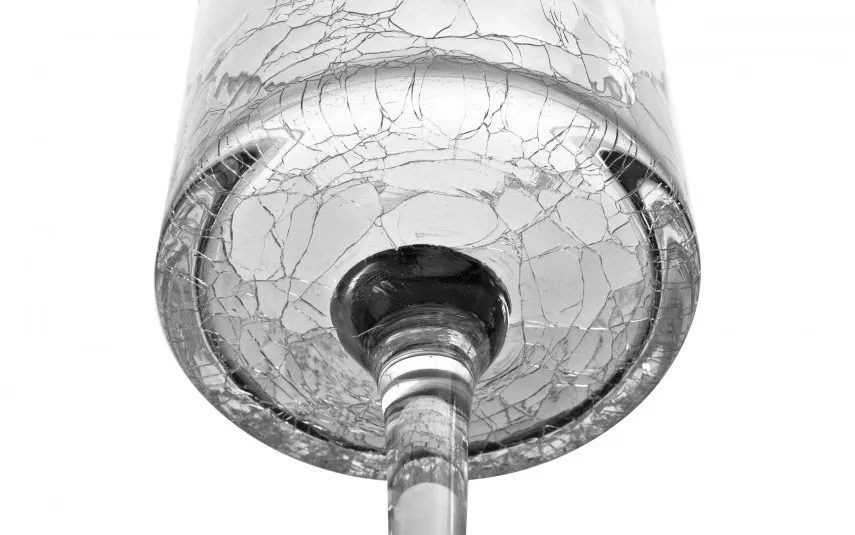 Sigma Glass Świecznik szklany efekt spękania 35 cm Krakla Hot