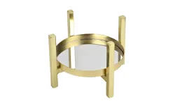 Art-Pol Świecznik szklany H19 cm złota podstawa Clearance