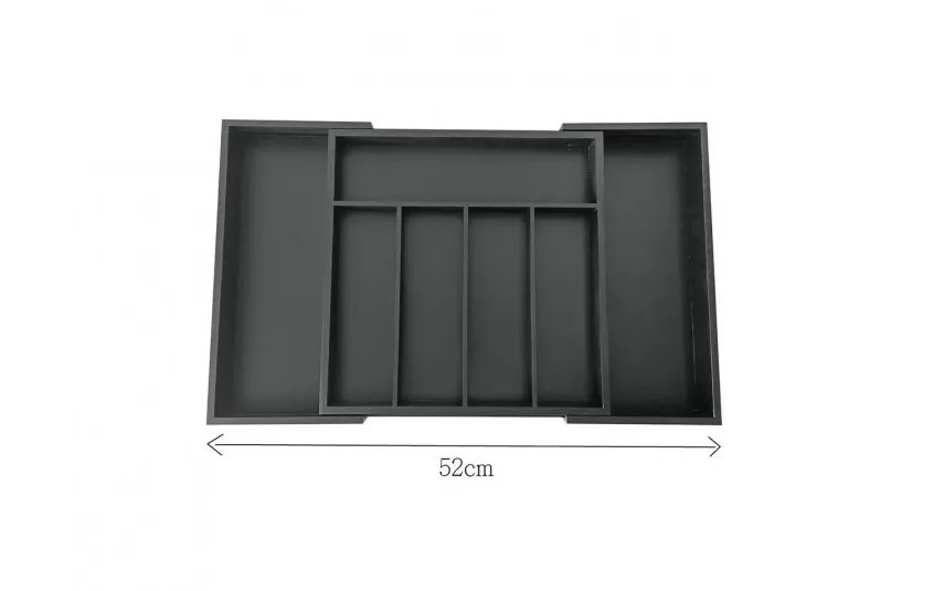 KingHoff Wkład do szuflady 52x34,5x5 cm bambusowy czarny KH1745 Fashion