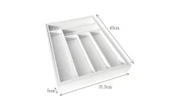 KingHoff Wkład do szuflady 52x43x5 cm bambusowy biały KH1748 Best