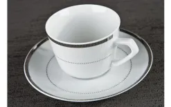 Cmielow 6x filiżanka 200ml ze spodkiem Marcello Silver Discount