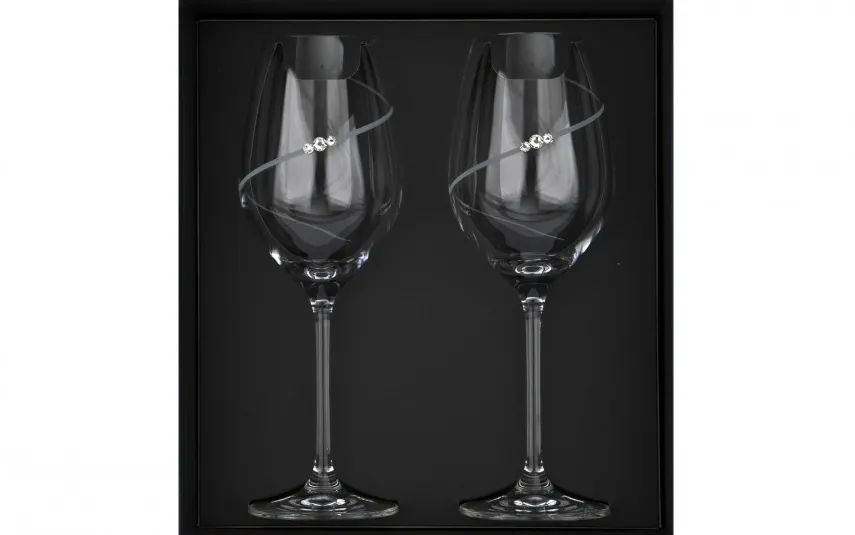 Diamante 2x Kieliszki do białego wina Silhouette New