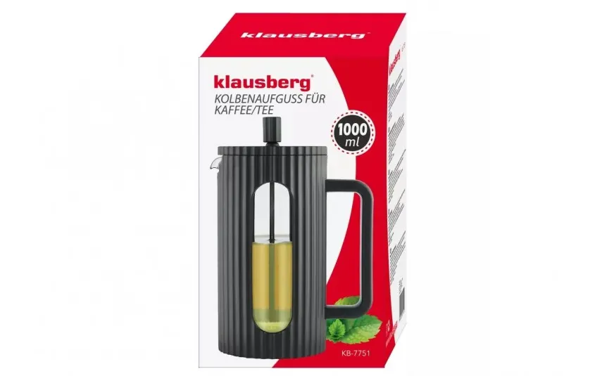 Klausberg Zaparzacz do kawy i herbaty 1 L czarny KB7751 Fashion