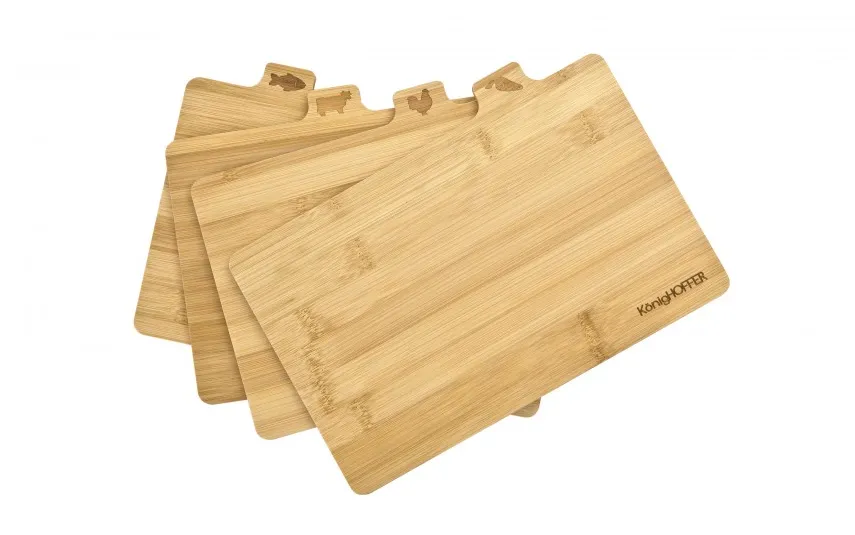 KonigHOFFER Zestaw 4 desek do krojenia ze stojakiem Cedar New