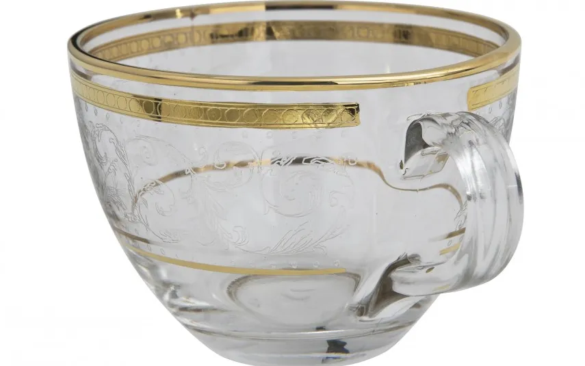 Combi dla Witeks Zestaw 2 filiżanek do cappuccino 230 ml + spodki Dolce Vita Gold Clearance